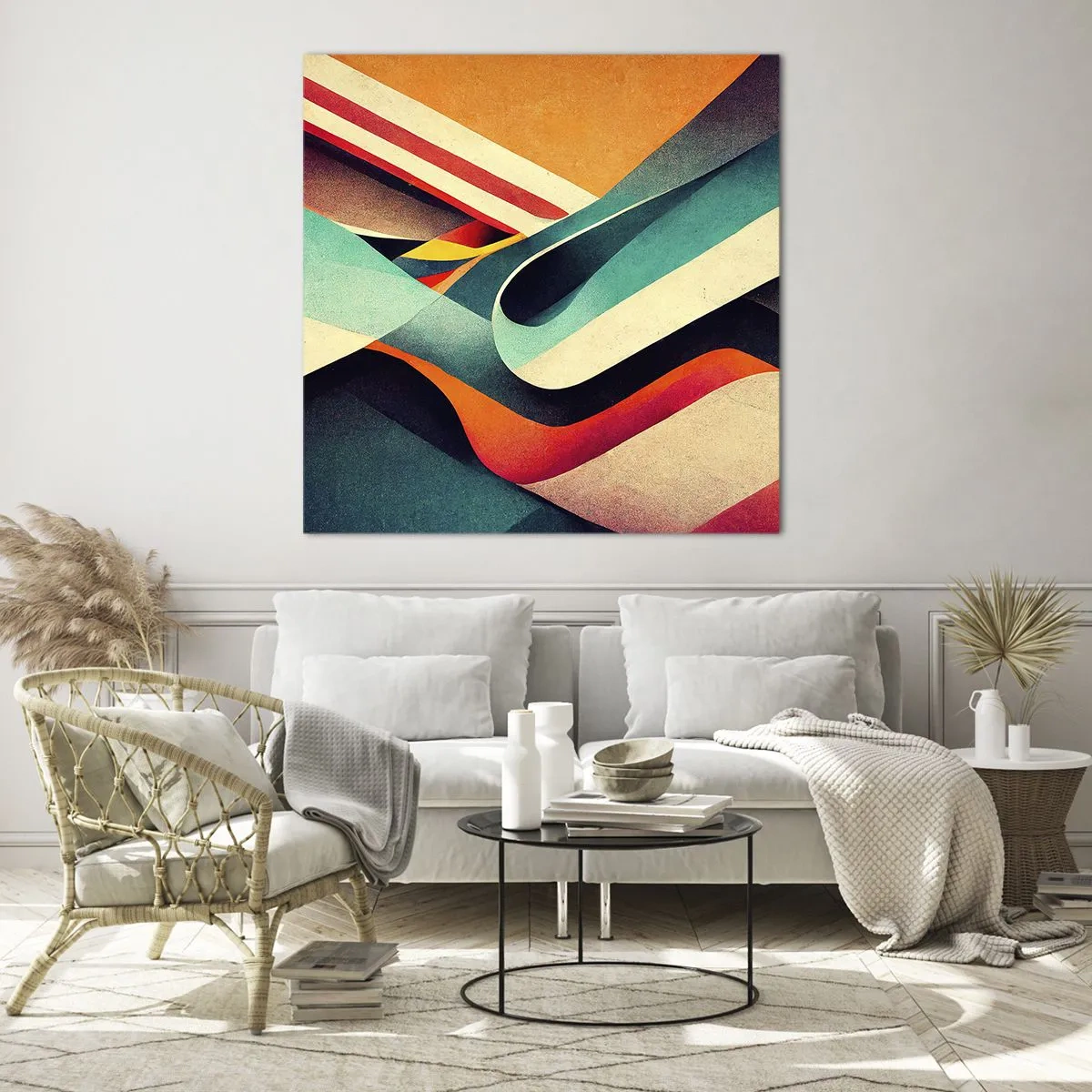 Cuadro sobre vidrio - Impresiones sobre Vidrio - Composición intensa - 70x70 cm