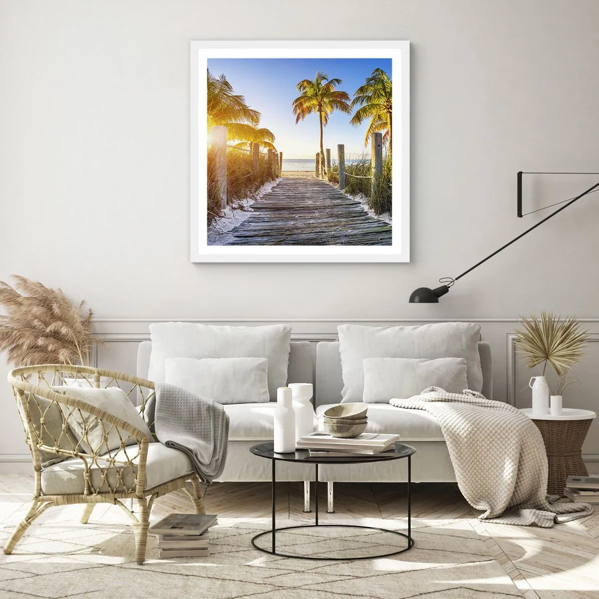 Póster en marco blanco - Directo al paraíso - 30x30 cm