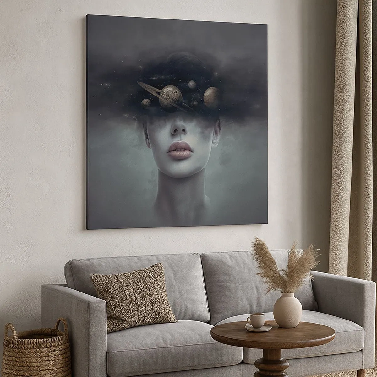 Cuadro sobre lienzo - Impresión de Imagen - Y los planetas sienten... - 30x30 cm