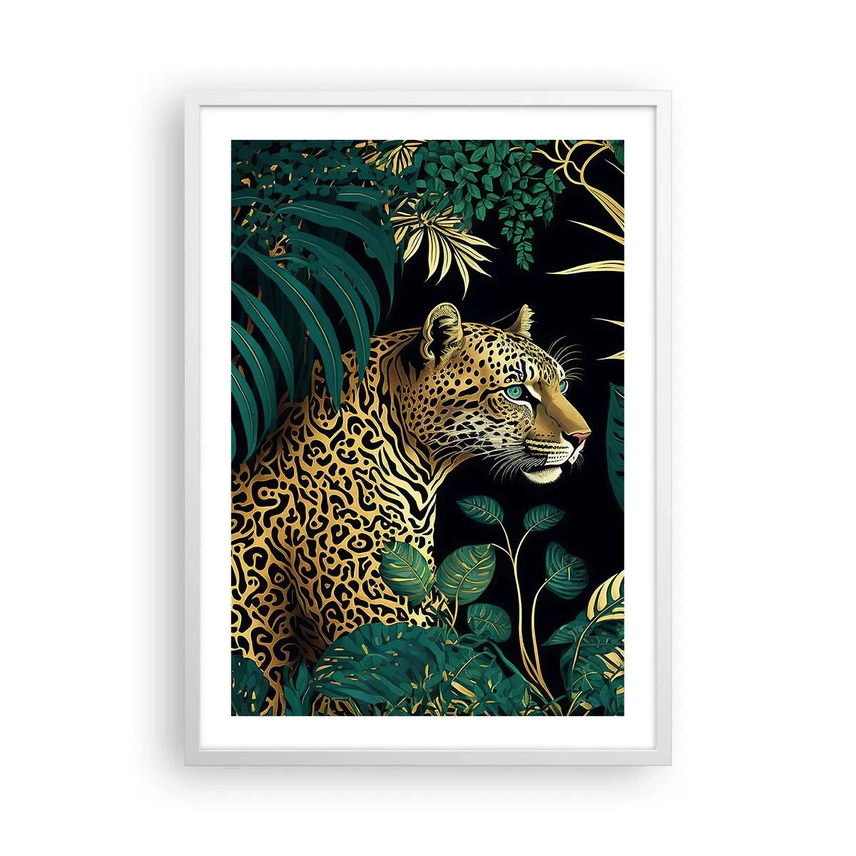 Póster en marco blanco - El anfitrión en la jungla - 50x70 cm