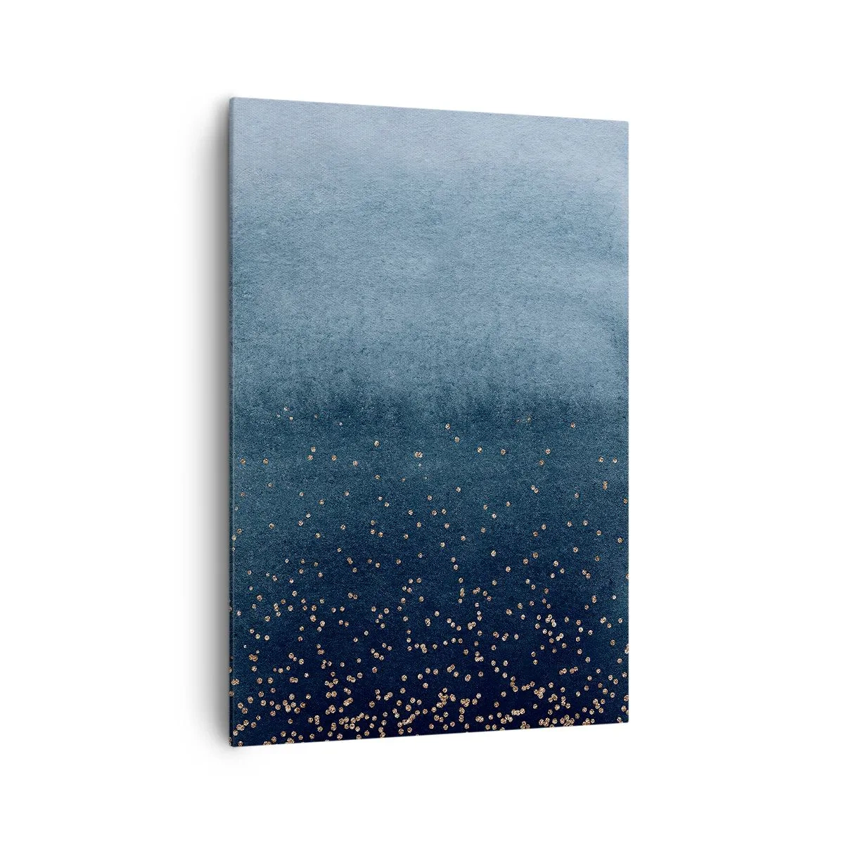 Cuadro sobre lienzo - Impresión de Imagen - Degradados azules con sutiles acentos dorados - 70x100cm - Composición - fases azules - Decoración de pared moderna para salón y dormitorio ARTTOR