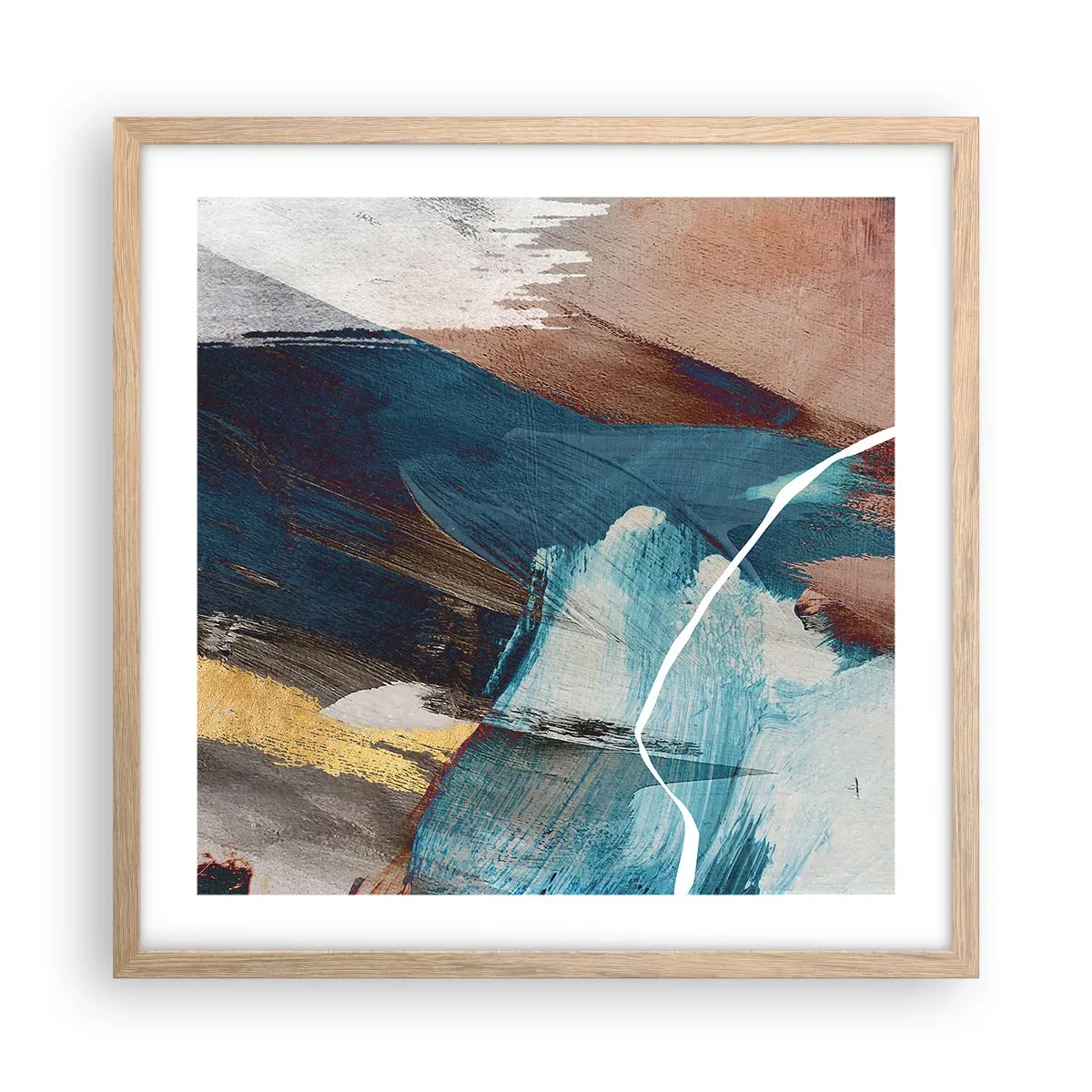 Póster en marco roble claro - Con estilo y energía - 50x50 cm