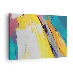 Cuadro sobre lienzo - Impresión de Imagen - Una composición abstracta en colores intensos. - 70x50cm - Anatomía de la luz - Decoración de pared moderna para salón y dormitorio ARTTOR