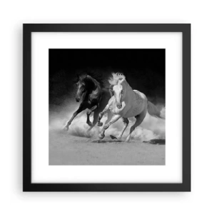 Póster en marco negro - El galope de la libertad - 30x30 cm