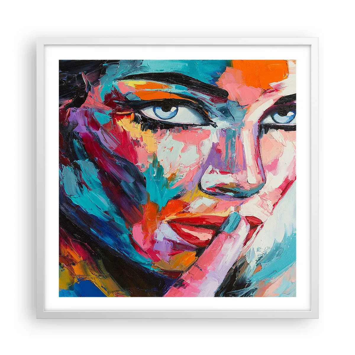 Póster en marco blanco - Nuestro primer secreto - 60x60 cm