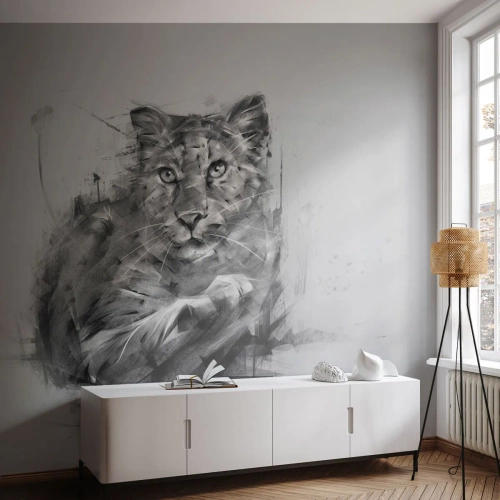 Fotomural Premium Canvas - Sí, estoy escuchando - Pantera, animales, gato salvaje - 400x280 cm