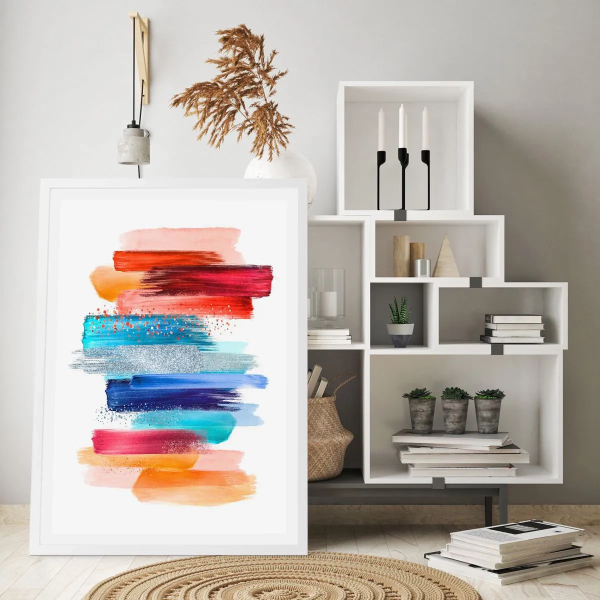 Póster en marco blanco - Arriba y abajo - 30x40 cm