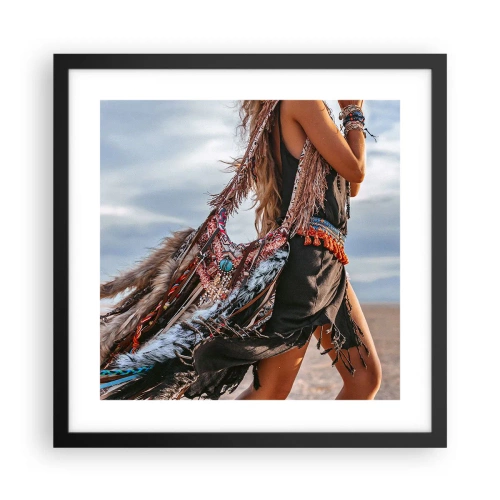 Póster en marco negro - La chamana - 40x40 cm