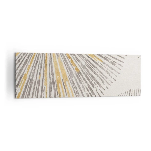 Cuadro sobre lienzo - Impresión de Imagen - Patrón abstracto en forma de rayo - 160x50cm - Belleza lineal - Decoración de pared moderna para salón y dormitorio ARTTOR
