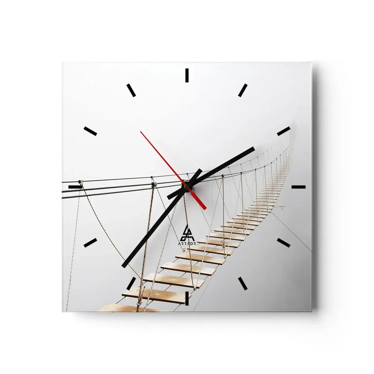 Reloj de pared - Reloj de vidrio - ¿Adónde le llevará? - 40x40 cm