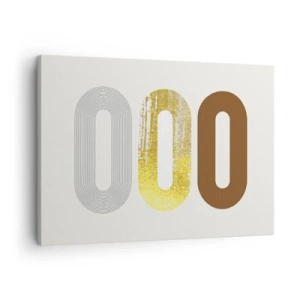 Cuadro sobre lienzo - Impresión de Imagen - Motivo abstracto de tres formas geométricas - 70x50cm - ¡Ooo! - Decoración de pared moderna para salón y dormitorio ARTTOR