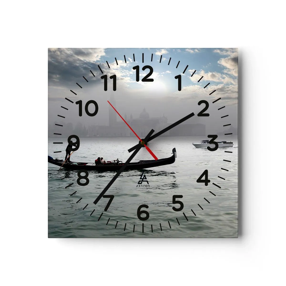 Reloj de pared - Reloj de vidrio - Una fabulosa ciudad de agua y niebla - 30x30 cm