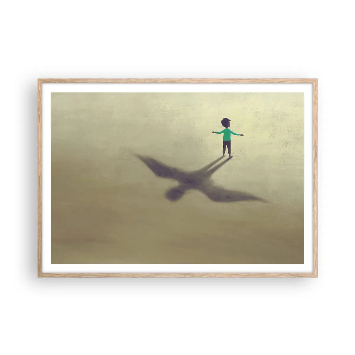 Póster en marco roble claro - Héroe del futuro - 100x70 cm