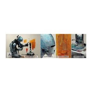 Muestra de fotomural Premium Canvas - Próximamente... - Artista, Inteligencia artificial, Robot - 100x30 cm