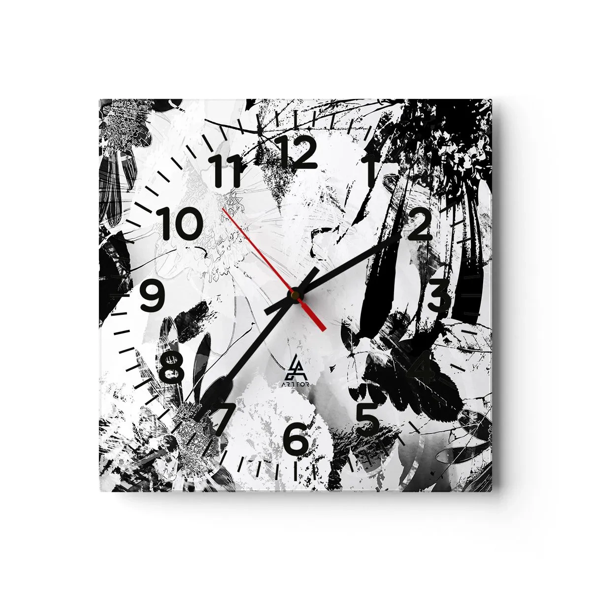 Reloj de pared - Reloj de vidrio - Otoño en negativo - 30x30 cm