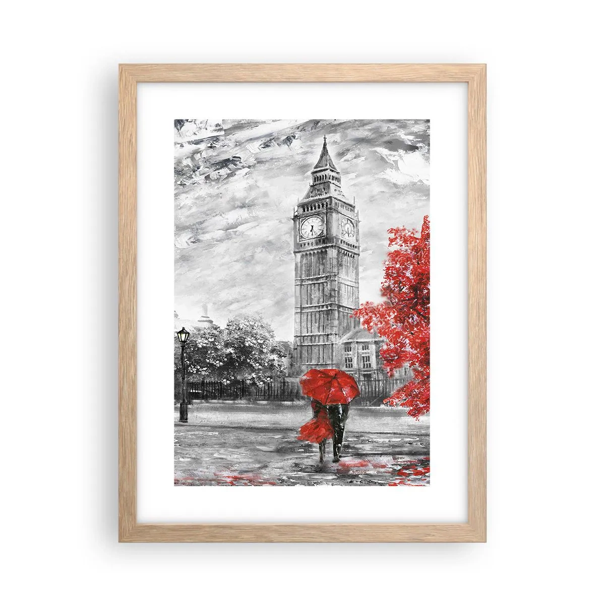 Póster en marco roble claro - Un día emocionante - 30x40 cm