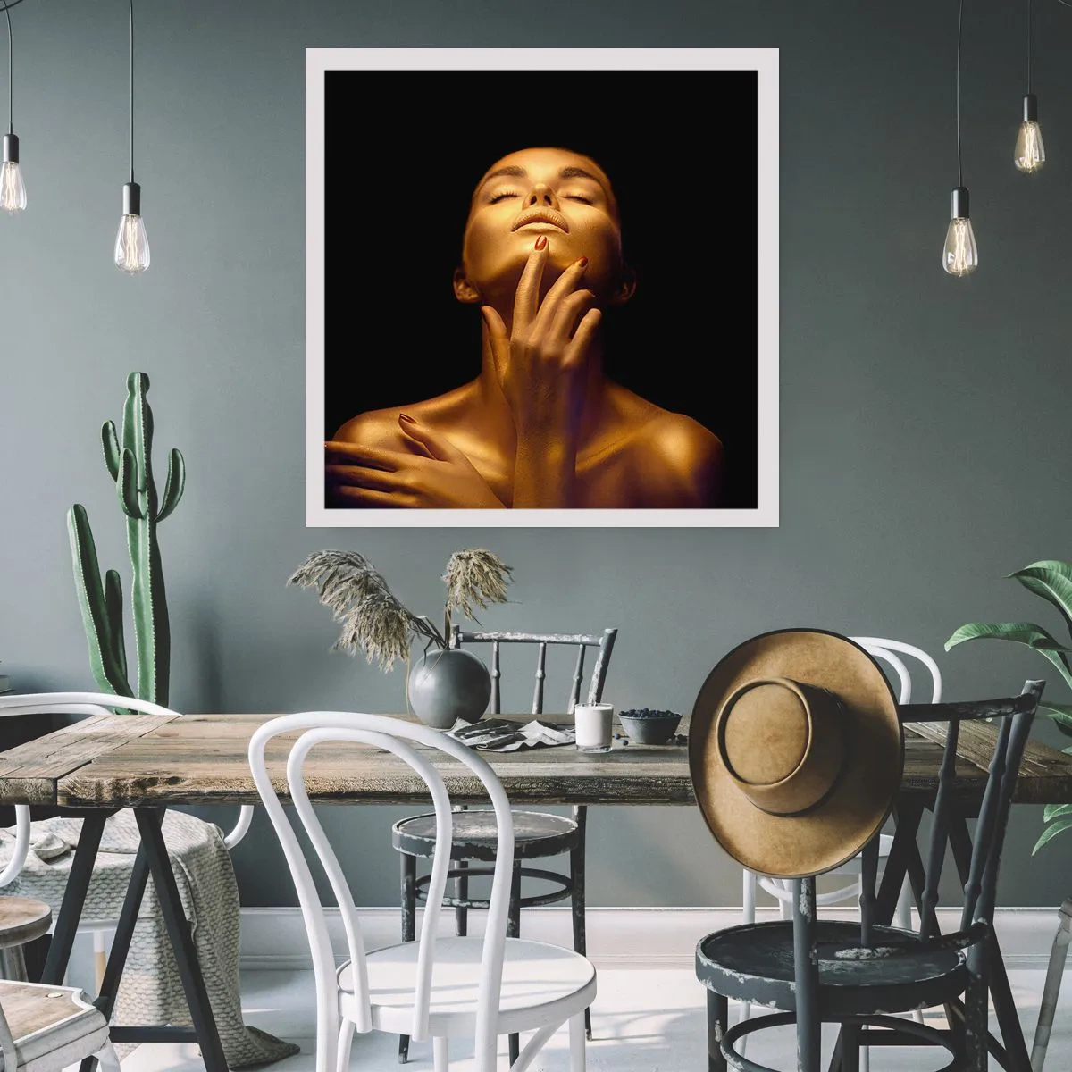 Póster - Como seda dorada - 40x40 cm