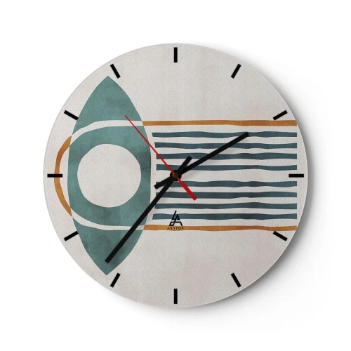 Reloj de pared - Reloj de vidrio - Signos y rituales - 40x40 cm
