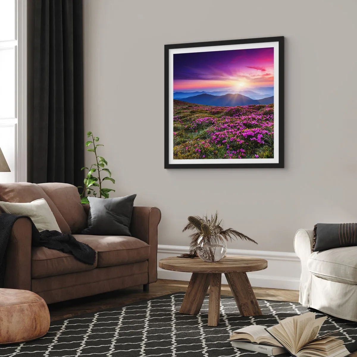 Póster en marco negro - Dulce aroma a frescura - 50x50 cm