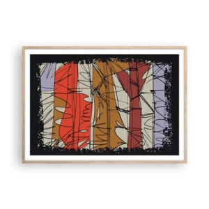 Póster en marco roble claro - Composición espontánea - 100x70 cm