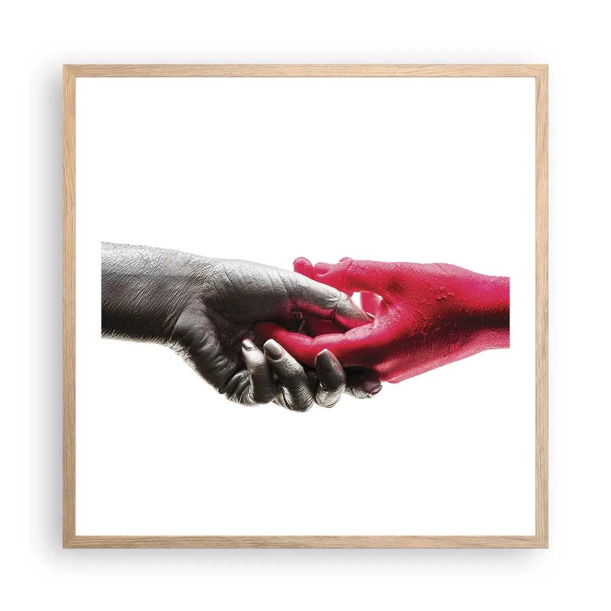 Póster en marco roble claro - Juntos, aunque diferentes - 60x60 cm