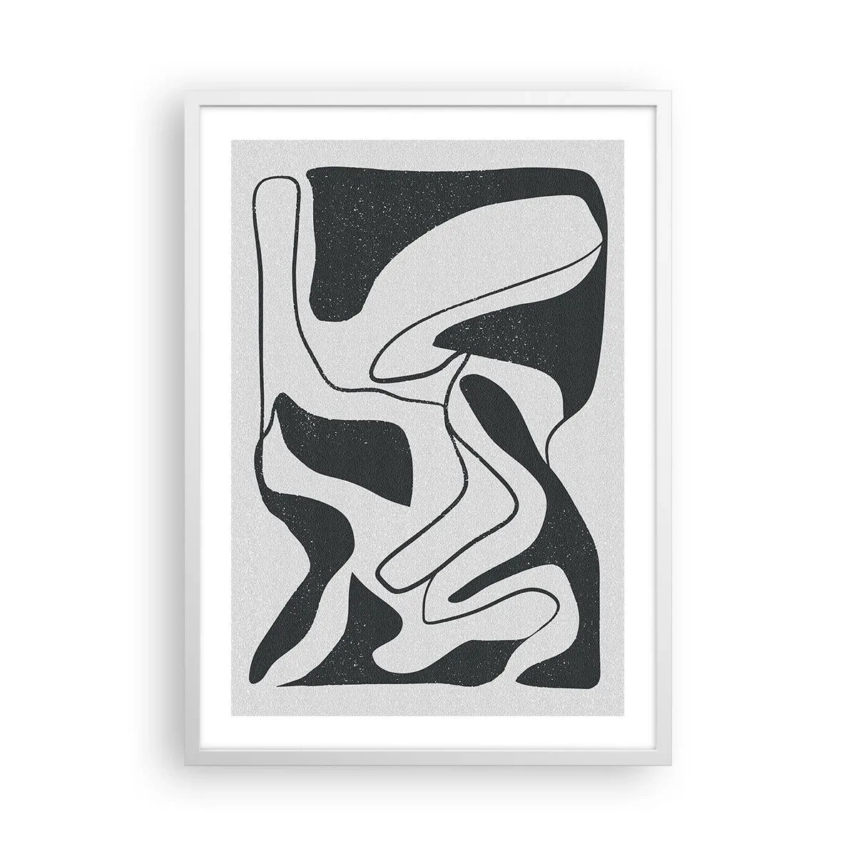 Póster en marco blanco - Juego abstracto en un laberinto - 50x70 cm