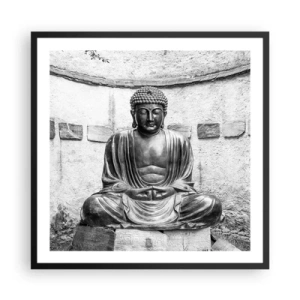Póster en marco negro - En la fuente de la paz - 60x60 cm