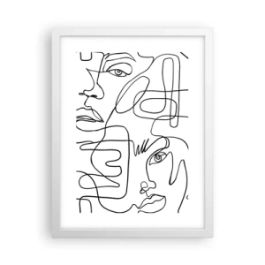 Póster en marco blanco - Entre emociones enredadas - 30x40 cm