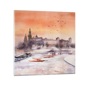 Cuadro sobre vidrio - Impresiones sobre Vidrio - Atardecer real - 50x50 cm