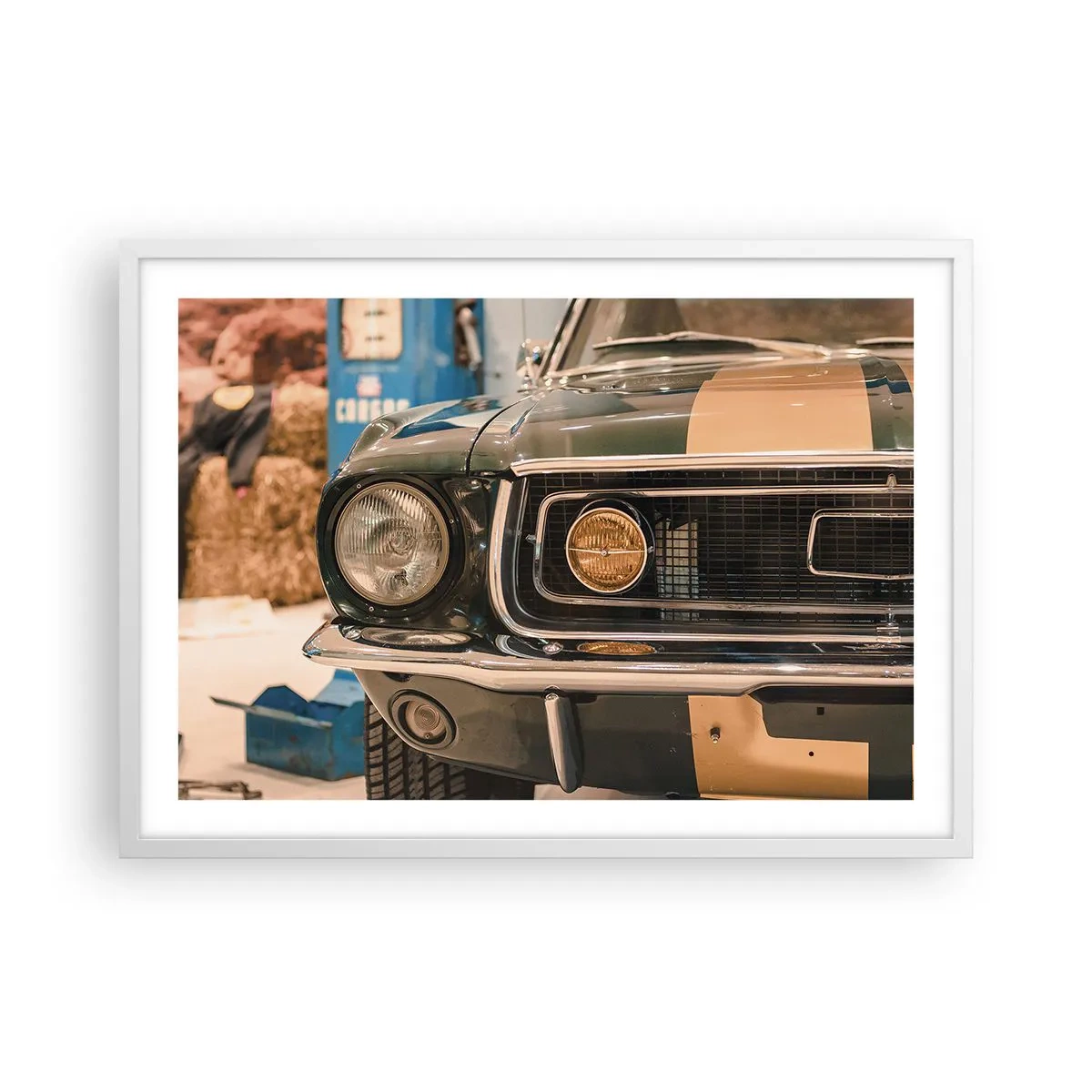 Póster en marco blanco - Encuentro con una leyenda - 70x50 cm