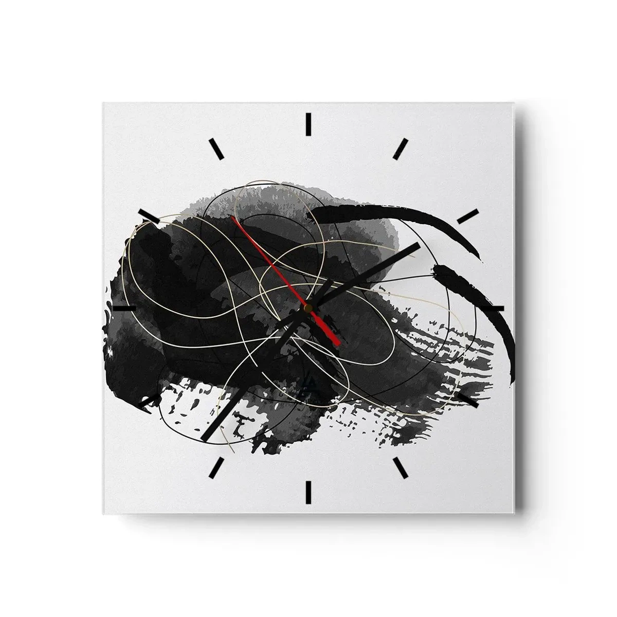 Reloj de pared - Reloj de vidrio - Salió de la negrura - 40x40 cm