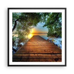 Póster en marco negro - Tómate tu tiempo, siéntate - 60x60 cm