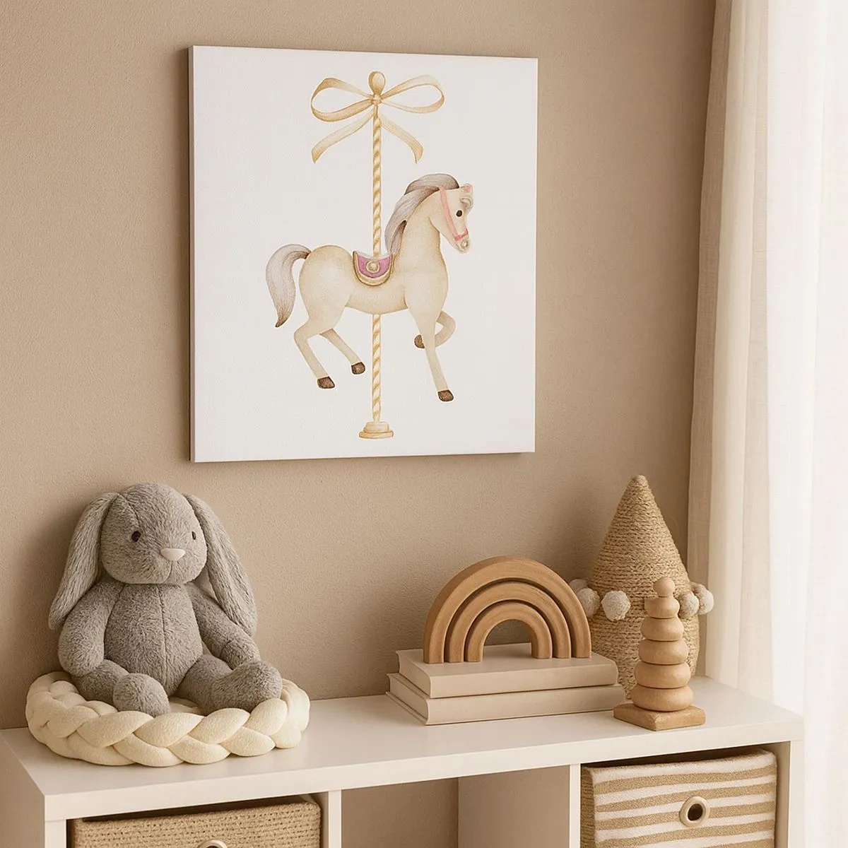 Cuadro sobre lienzo - Impresión de Imagen - Al trote grácil - 30x30 cm