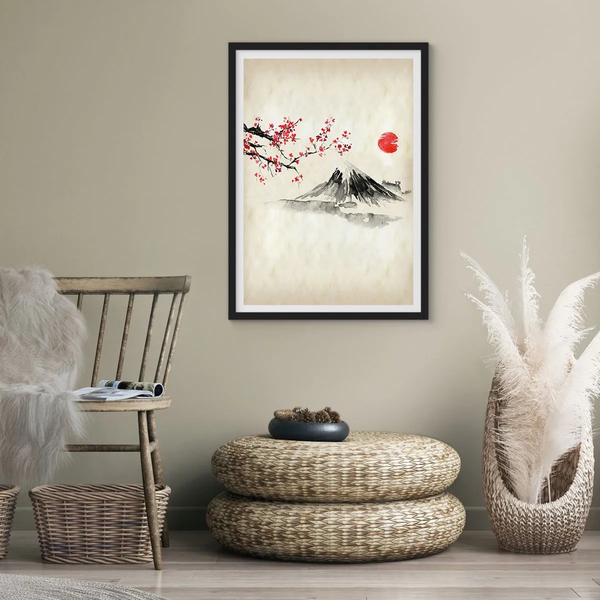 Póster en marco negro - Enamórate de Japón - 40x50 cm