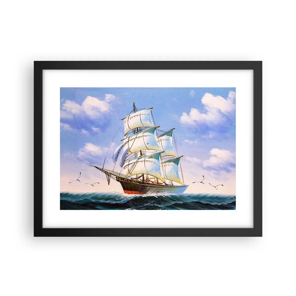Póster en marco negro - Orgulloso con el viento - 40x30 cm