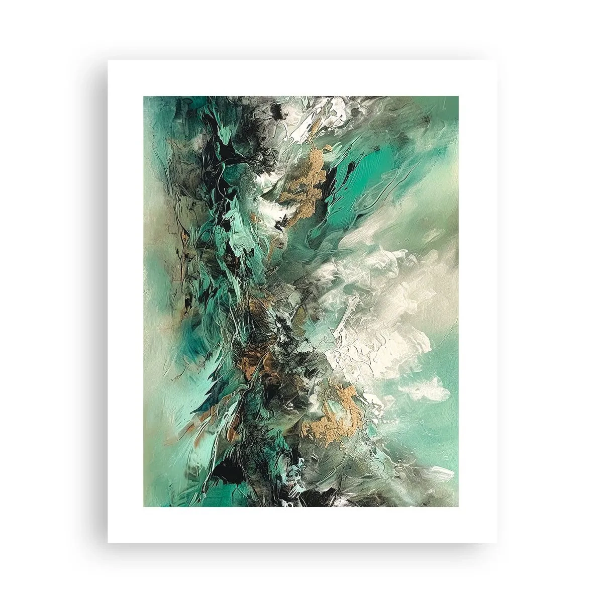 Póster - Hervor negro esmeralda - 40x50 cm
