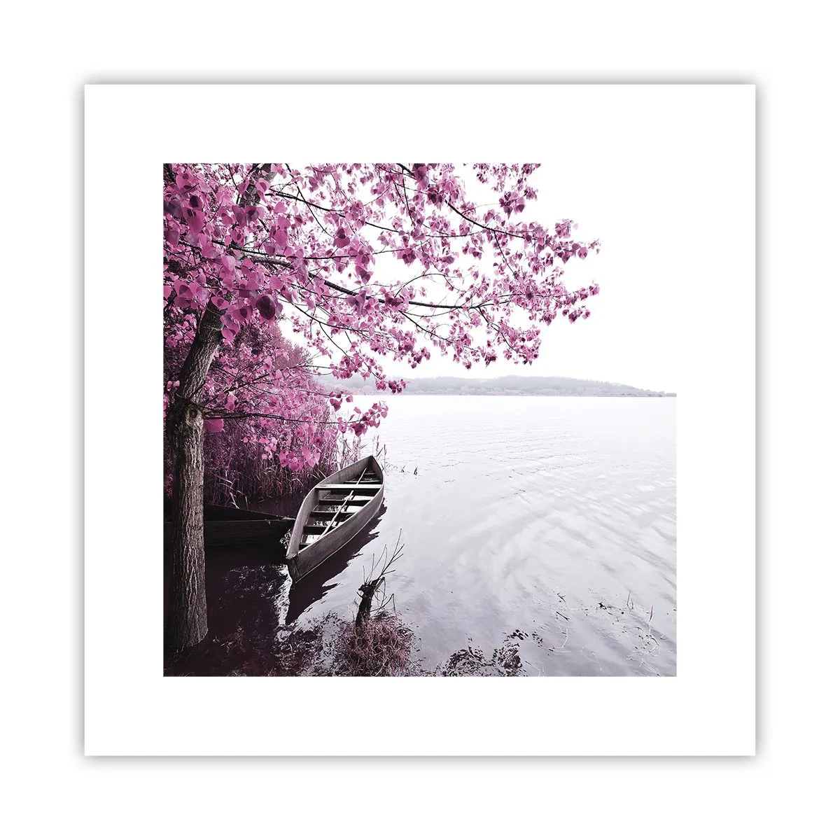 Póster - En el silencio rosa - 30x30 cm