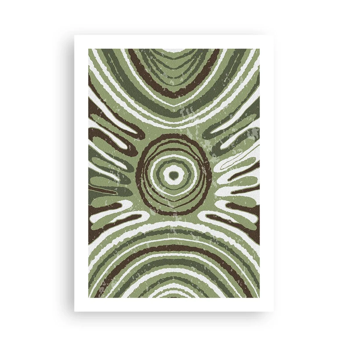 Póster - Patrón abstracto simétrico en tonos verdes. - 50x70cm - Explosión de emociones - Decoración de pared moderna para salón y dormitorio ARTTOR