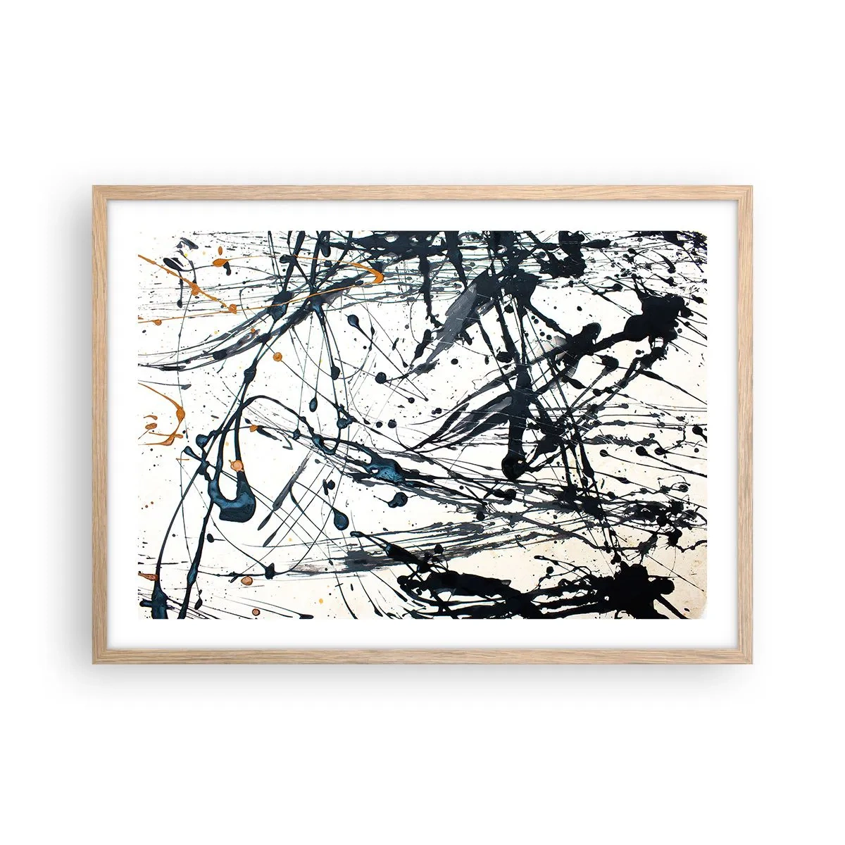 Póster en marco roble claro - Abstracción expresionista - 70x50 cm