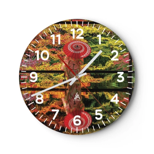 Reloj de pared - Reloj de vidrio - En un templo de la naturaleza - 30x30 cm