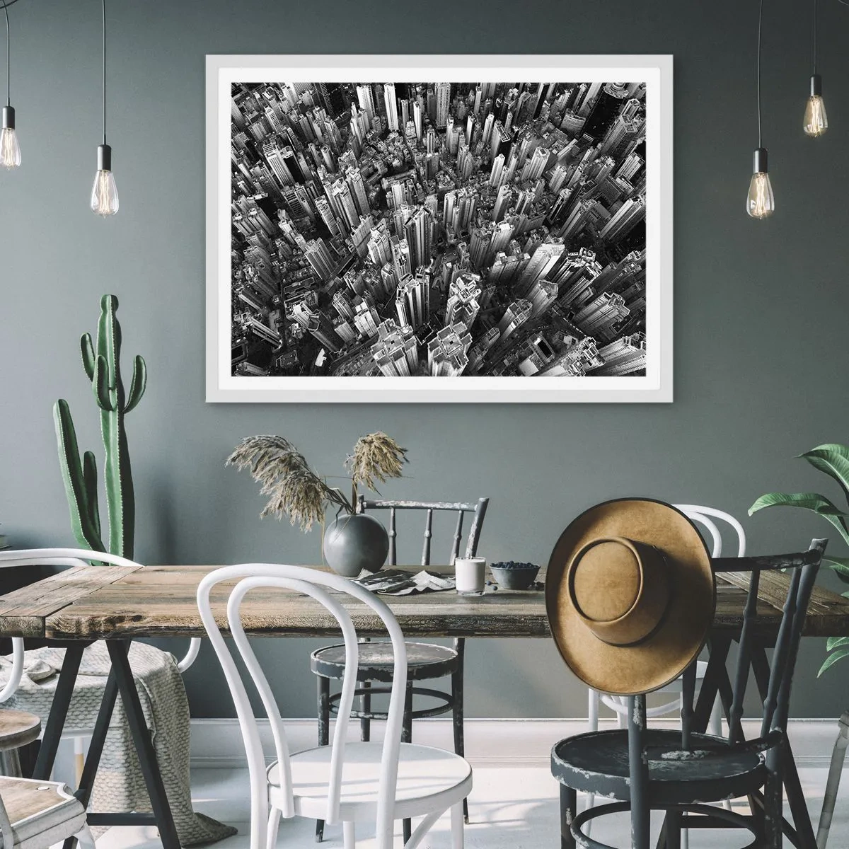 Póster en marco blanco - Cada vez más alto - 70x50 cm