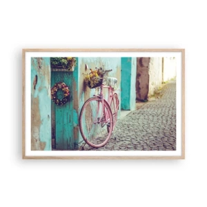 Póster en marco roble claro - Ahora mismo vuelvo - 91x61 cm