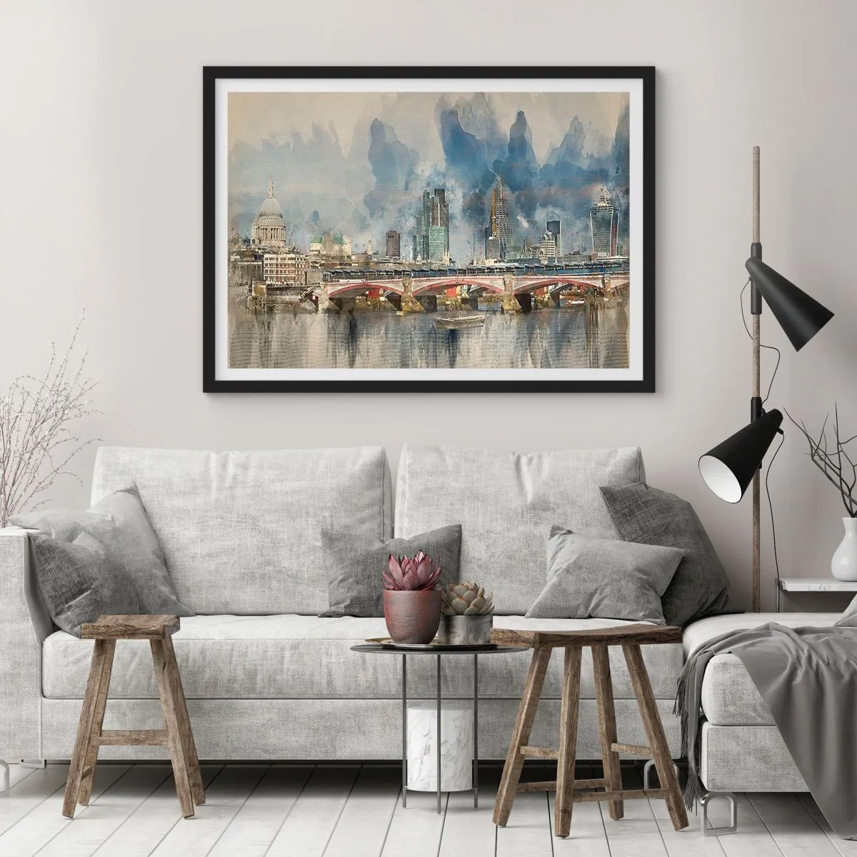 Póster en marco negro - Londres en todo su esplendor - 91x61 cm