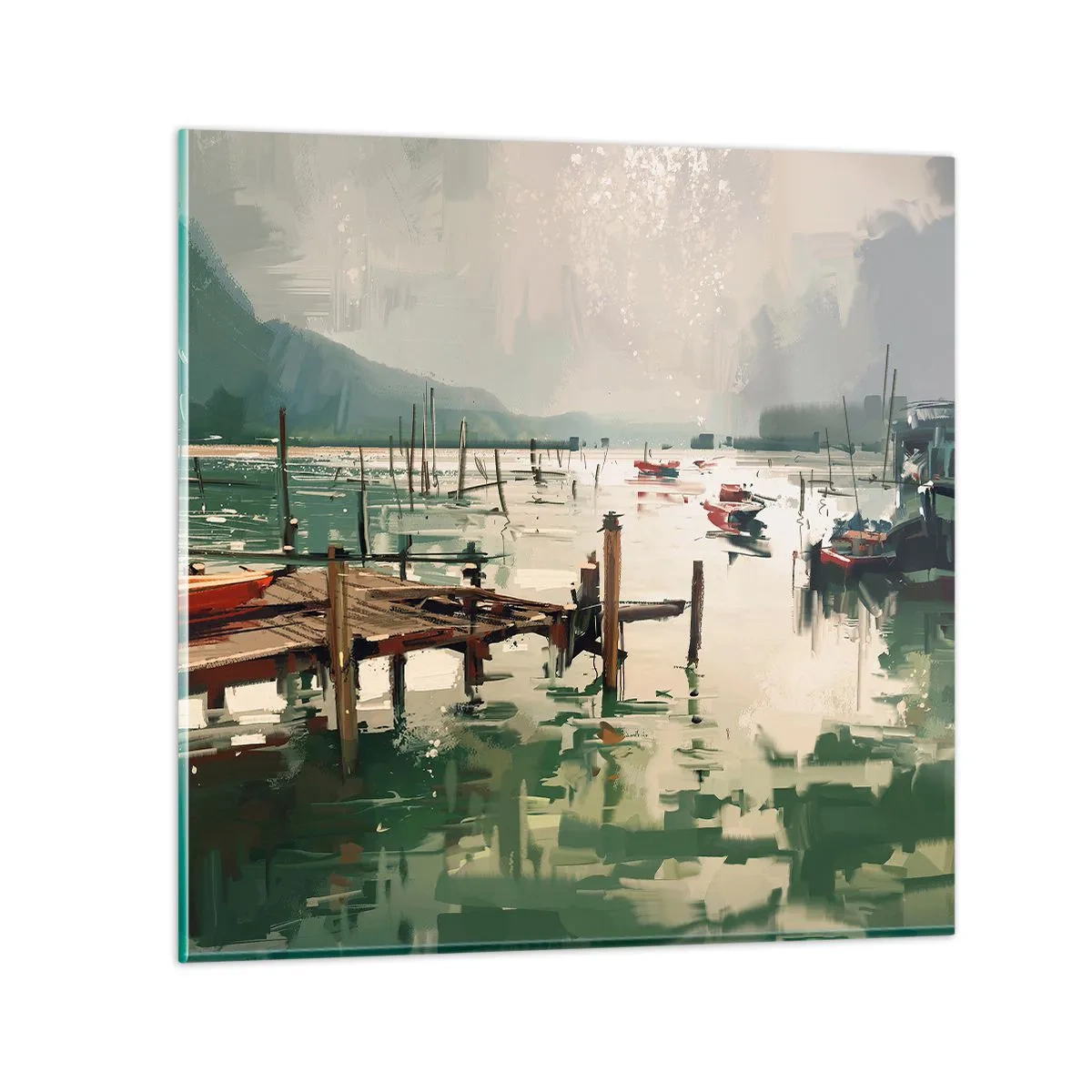 Cuadro sobre vidrio - Impresiones sobre Vidrio - Empapado en la luna fundida - 50x50 cm