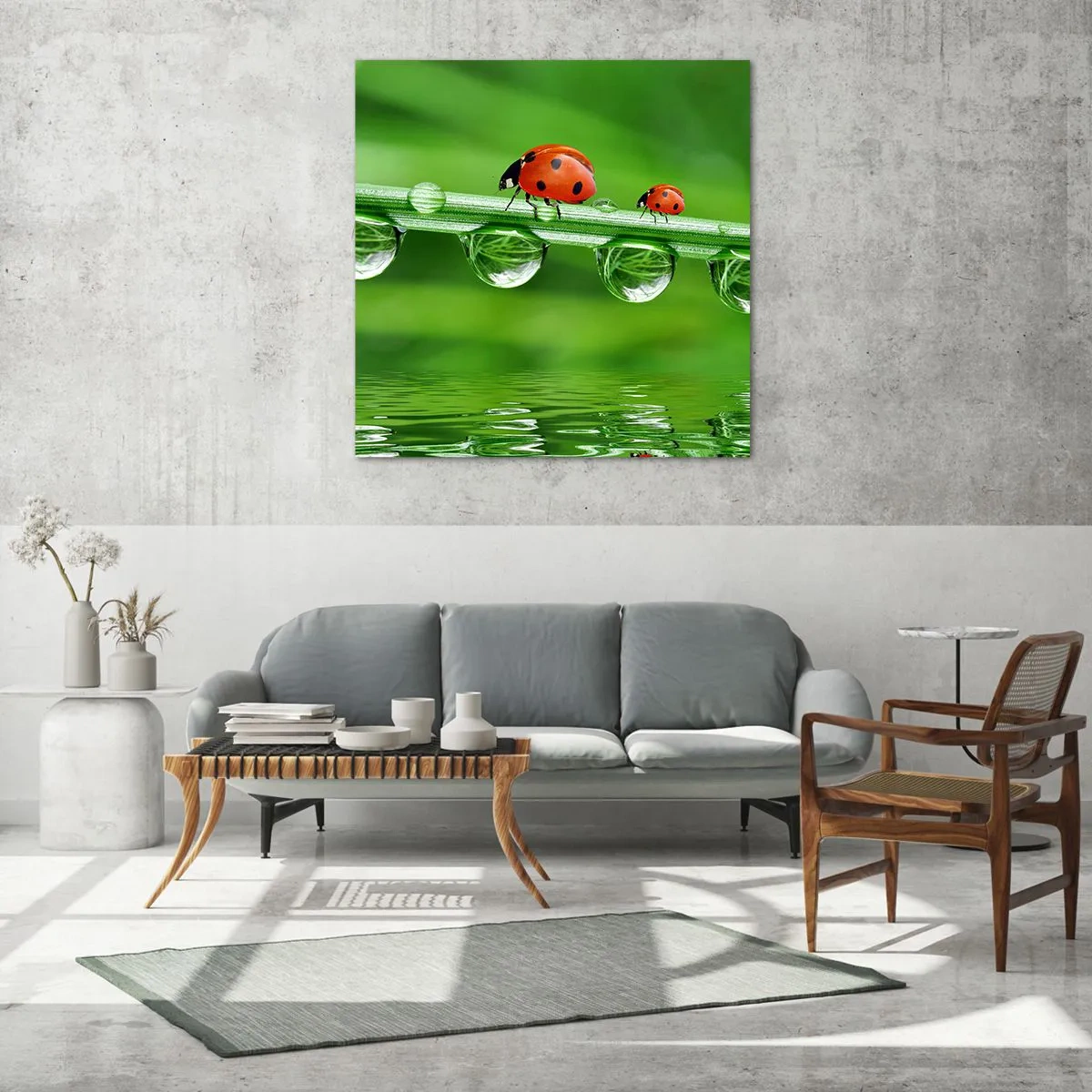 Cuadro sobre vidrio - Impresiones sobre Vidrio - En el camino todo el verano - 40x40 cm