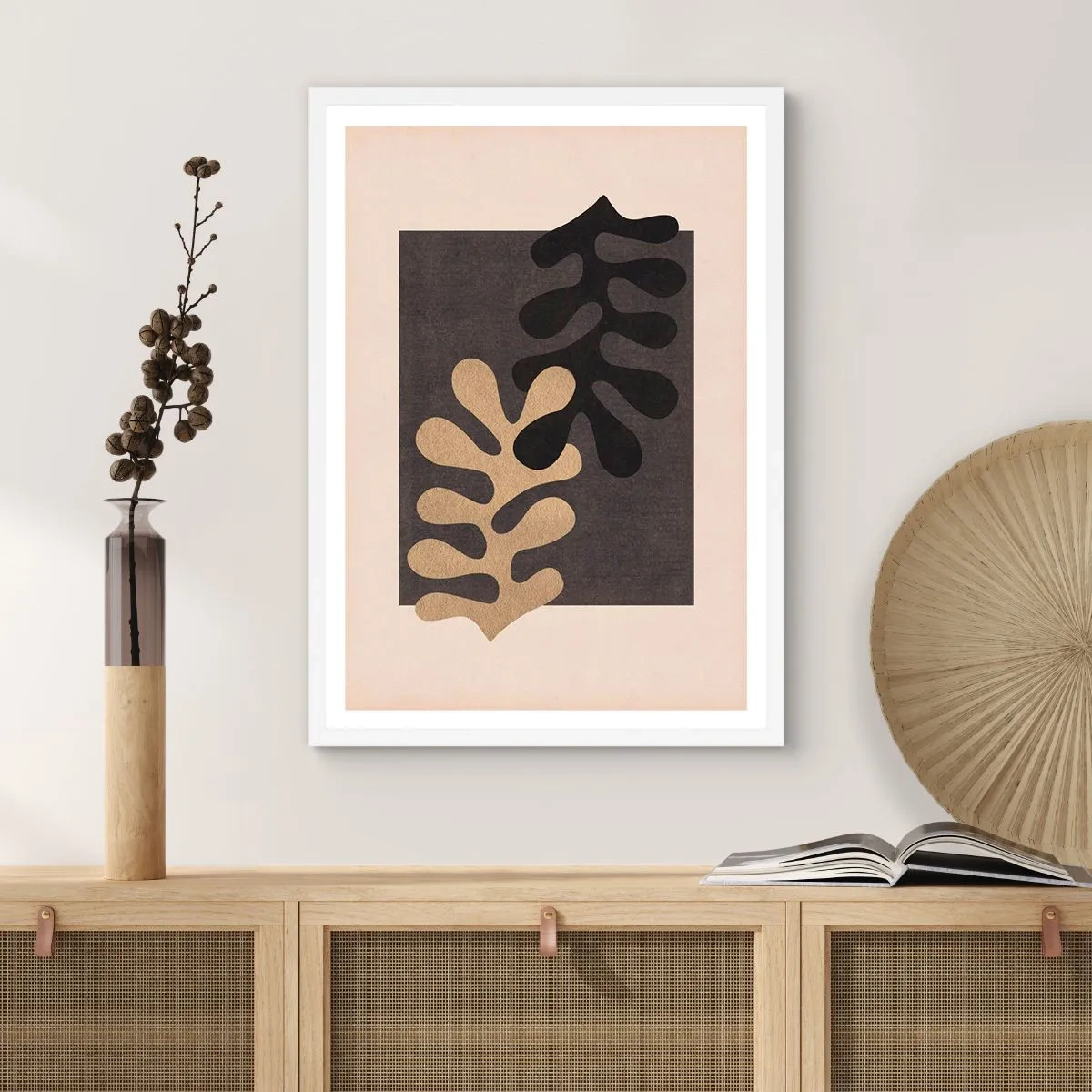 Póster en marco blanco - Ausencia y complemento - 50x70 cm