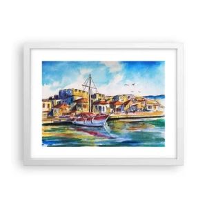 Póster en marco blanco - Tarde de arco iris - 40x30 cm