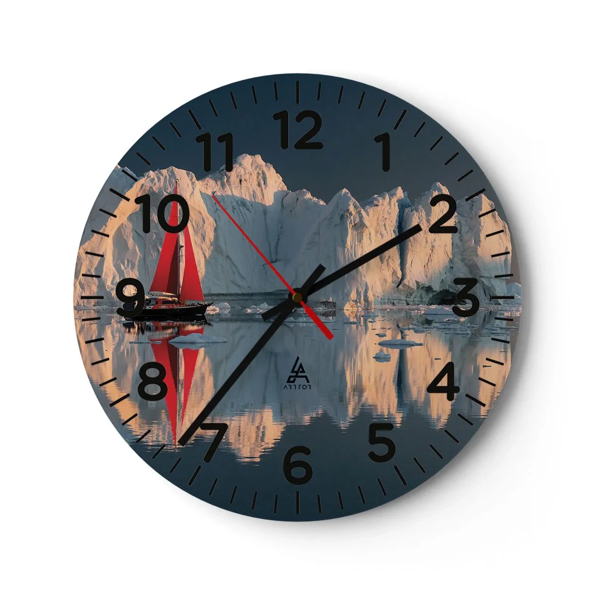 Reloj de pared - Reloj de vidrio - En el límite del mundo - 40x40 cm