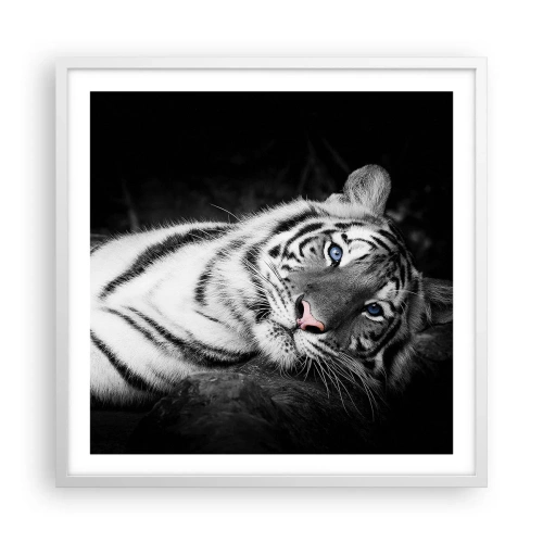 Póster en marco blanco - Salvaje y tranquilo - 60x60 cm