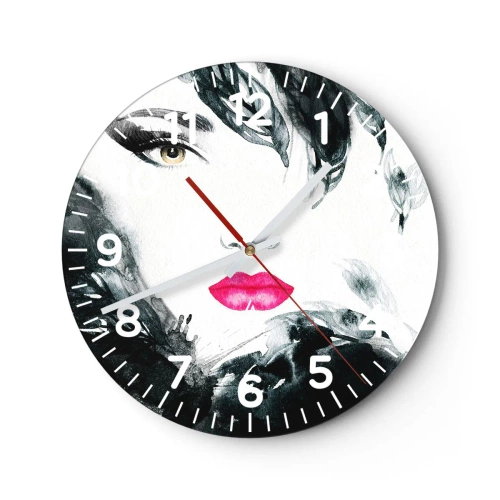 Reloj de pared - Reloj de vidrio - ¡Cuidado! Femme fatale - 30x30 cm